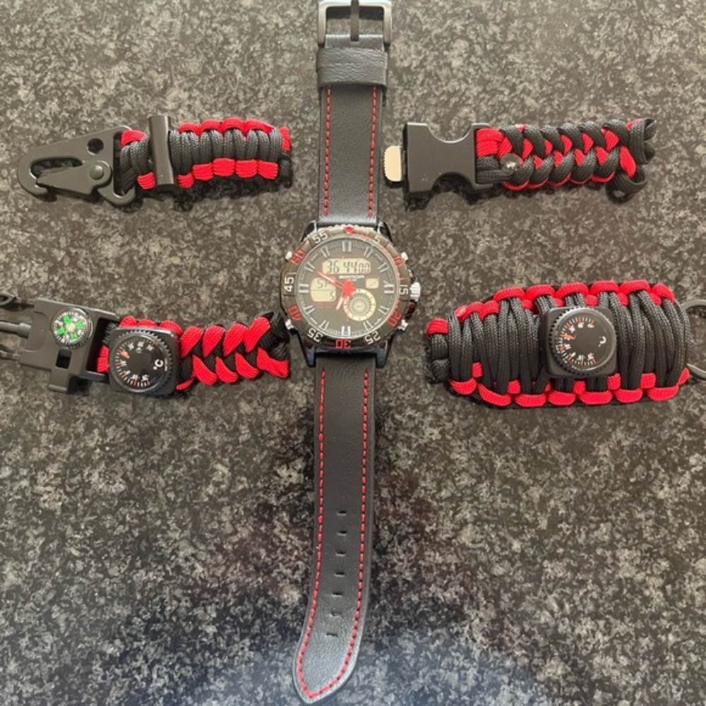 BlueStraw Unisex Survival Watch with Survival Gear | Brand New - In Box
